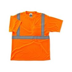 The Ergodyne Glowear high visibility shirt is made of polyester  is packaged 6 per case  comes in orange and meets ANSI Class 2 standards.<br><b>Specifications:</b><br><p>Series: 8289</p><p>Visibility Class: ANSI Class 2</p><p>Additional Information: Product Grade: Economy</p> Road Construction, Fluorescent Colors, Reflective Tape, Reflective Material, Orange Shorts, Orange T Shirts, Shopping Lists, Pocket Tshirt, Knitted Tshirt