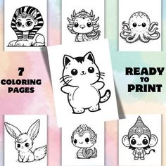 printable coloring pages for kids with cute animals and other things to color on them