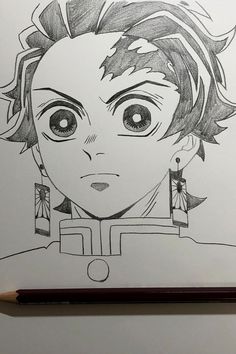 Demon Slayer Drawings Tanjiro, Tanjiro Half Face Drawing, Drawing Of Tanjiro, Art Drawings Sketches Simple Anime, Tanjiro Drawing Sketch, Demon Slayer Sketch Tanjiro, Tanjiro Drawing Easy, Demon Slayer Tanjiro Drawing, Anime Drawing Demon Slayer