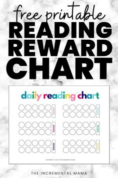 the free printable reading reward chart for elementary students to use on their homeschool