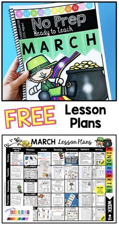 the march lesson plan is shown with text and pictures