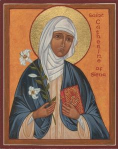 an icon of st clement of serra with flowers in her hand and the words saint clement of serra on it