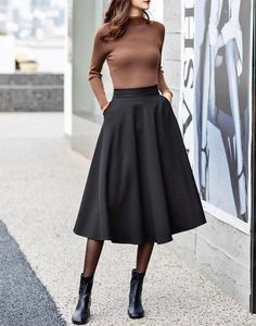 Circle Skirt Outfits, Classy Women, Circle Skirt, Winter Style, Skirt Outfits, Timeless Fashion, Winter Outfits