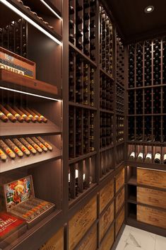 Humidor room in traditional wine cellar Home Humidor, Wine Humidor, Basement Wine Cellar Ideas, Wine Lounge Room Ideas, Whisky Cellar, Whiskey Cellar, Wine Room Ideas, Unique Wine Cellar