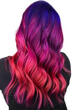 Dark Purple Hair Ombre, Cute Purple Hair, Blue Purple Hair, Flame Hair, Pink Purple Hair, Light Purple Hair, Sunset Hair, Pink Ombre Hair, Purple Ombre Hair