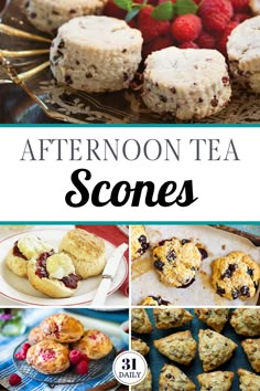 afternoon tea scones with raspberries and strawberries