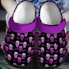 Get your product: Skull Personalized Clog Custom Crocs Comfortablefashion Style Comfortable For Women Men Kid Print 3D Purple Sugar Skull V1
1. PRODUCT INFORMATION:

Incredibly light and fun to wear.
Water-friendly and buoyant; weighs only ounces.
Ventilation ports add breathability and help shed water and debris.
Easy to clean and quick to dry.
Upper: Croslite.
Lining: Croslite.
Sole: Croslite.
2. SIZE CHART:
3. RETURN:
We will gladly issue you a replacement item or issue a refund back to your Purple Sugar Skull, Clogs Outfit Fall, Men Clogs, Crocs Outfit, Custom Crocs, Clogs Outfit, Versatile Shoes, Style Comfortable, Print 3d