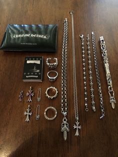 Chrome Hearts Jewelry, Grunge Jewelry, Edgy Jewelry, Dope Jewelry, Funky Jewelry, Jewelry Lookbook, Mode Inspo, Chrome Hearts, Dream Jewelry