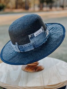 Denim Hats, Mens Wide Brim Hat, Stylish Womens Hats, Church Lady Hats, Mens Hats Fashion, Couture Hats, Boho Hat, Denim Hat, Unique Hats