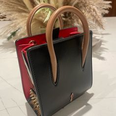 Excellent Condition. Detachable Cross Body Strap. Dust Bag Included. Red Leather Flap Bag With Detachable Strap, Red Box Bag With Detachable Strap, Red Shoulder Bag With Detachable Strap Clutch, Designer Red Box Bag With Detachable Strap, Louboutin Bags, Black Clutch With Detachable Handle, Crossbody Shape, Leather Mini, Paloma, Cross Body