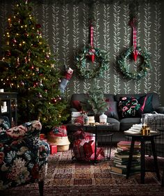 an image of a living room decorated for christmas