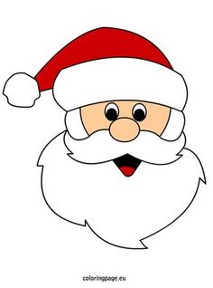 a santa claus face with a red hat and mustache on it's head, drawn in white paper