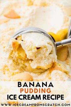 banana pudding ice cream recipe with text overlay