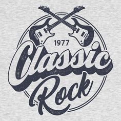 Show your love of Classic Rock with this Rock 'n' Roll Crossed Guitars t-shirt! It is everything you've dreamed of and more for a tee. It feels soft and lightweight, with the right amount of stretch. It's comfortable and flattering for both men and women.   Please see my separate listing for a white design on black and darker colored shirts. * 100% combed and ring-spun cotton (Heather colors contain polyester) * Ash color is 99% combed and ring-spun cotton, 1% polyester * Heather colors are 52% Classic Rock Fashion, Rock Tshirt, Text Tshirt, Rock N’roll, Clothing Logo, Rock N, Prism Color, Ash Color, Classic Rock