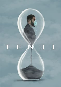 a man with a face mask in an hourglass that reads, ten elevens