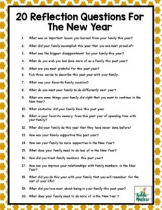 the new year's question is shown in this printable worksheet