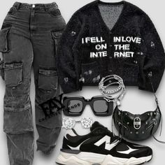 Black And White Outfits Black Women, Cute Highschool Outfits, Cute Nike Outfits, Shein Outfits