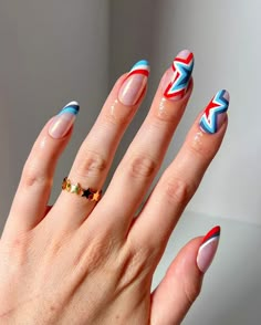 30+ Gorgeous 4th of July Nail Ideas to Recreate This Year - Veesly Blog Firework Nail Art, Dope Nail Designs, Cute Summer Nails