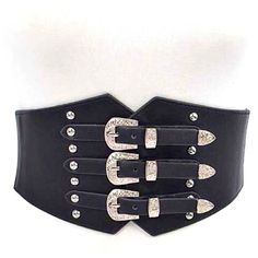 Width - 5" Length - 31" 70%Pu 30%Elastic Stretch Fit Color: Black & Silver Or Brown & Gold Vegan Leather Chunky Black And Gold Vegan Leather Wide Belt Buckle Corset Harness Wide Western ***Black & Gold Sold Out*** Tags: Wide Waist Leather Western/ Cowboy Chain Corset Studded Vintage Rhinestone Crystal Buckle Bag Clincher Harness Suspenders Skinny Designer Elastic Stretch Chunky Black & Gold Belly Wide Leather Buckle Corset Harness, Chain Corset, Leather Corset Belt, Statement Belt, Cowboy Belt, Wide Leather Belt, Vintage Belt Buckles, Leather Harness, Wide Waist