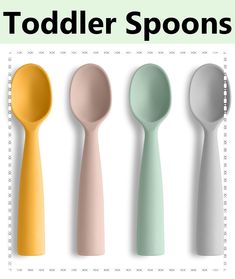 Vicloon Silicone Baby Feeding Spoons, 4 PCS Baby Spoons, First Stage Feeding Spoons for Infants, Silicone Baby Spoons Ultra-D Feeding Spoon, Baby Spoon, Silicone Babies, Weaning, Baby Feeding, Infants, Meal Time, Spoons, Cute Designs