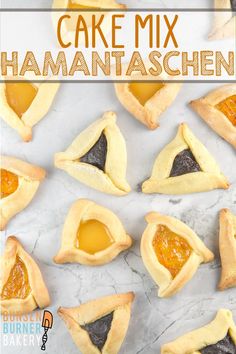 the cover of cake mix hamantaaschen, with oranges and blackberries