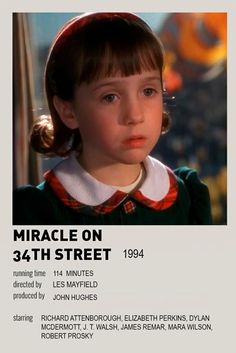 James Remar, Elizabeth Perkins, Mara Wilson, Poster Polaroid, Dylan Mcdermott, Richard Attenborough, Xmas Movies, Miracle On 34th Street, Best Christmas Movies