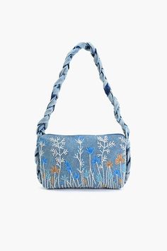 Embellished Shoulder Bag Floral Hand Embroidery in Front Made in 100% Cotton Denim Top Zip closure Braided Strap Zip Pocket Inside   Handcrafted by Artisan   Glam up your style  Meet your new sparkle buddy: the Garden Glimmer Shoulder Bag! This 11 x 9-inch cotton beauty is covered in dazzling embellishments that catch the light and your eye. With a top zip closure and an inside zip pocket, it keeps your essentials secure Handcrafted by artisans, this bag blends practical style with eye-catching sparkle. Whether you're headed to a party or just want to brighten your day, the Garden Glimmer Shoulder Bag is your perfect companion for a bit of everyday glamour. Floral Hand Embroidery, Animal Print Jumpsuit, Practical Style, Leopard Bag, Denim Chic, Mini Pouches, Small Pouches, Braided Strap, Beach Tote Bags