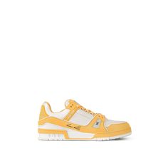 LOUIS VUITTON® - Lv Trainer Sneaker - Yellow Lv Trainers, Lv Trainer Sneaker, Louis Vuitton Sneaker, Louis Vuitton Gifts, Louis Vuitton Official Website, Vintage Basketball, Basket Vintage, Spring Sandals, Yellow Shoes