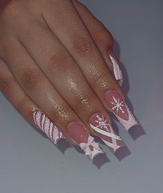 Nail Inspo Xmas, Winter Sets Nails, Cute Winter Nails Acrylic, Christmas Nail Inspo Acrylic, December Nails Square, Winter Christmas Nails Acrylic, Nails Inspo Christmas, Nail Inspo Christmas