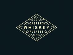 the logo for three casper's whiskey, which is also in gold and white