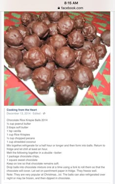 the recipe for chocolate truffles on facebook