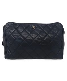 Chanel Vintage Navy Quilted Leather Clutch – Michael's Consignment NYC Navy Quilt, Chanel Vintage, Vintage Chanel, Quilted Leather