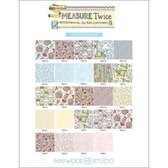 the maywood studio fabric sample book features many different patterns and colors