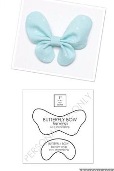 the butterfly bow is shown in light blue