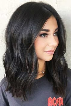 Black Hair Color Ideas, Deep Black Hair, Brunette Balayage, Jet Black Hair, Hair Color Chart, Black Hair Color, Lob Haircut, Trendy Hair