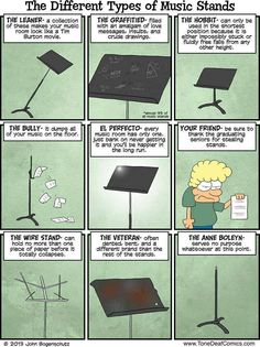 an iphone screen showing the different types of music stands