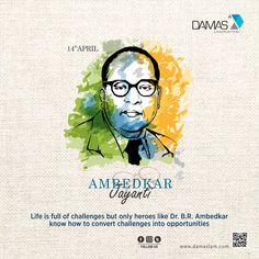 an advertisement for ambedkar vegan with the image of a man in glasses