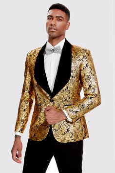 Paisley Suit, Paisley Tuxedo, Homecoming Dinner, Red Carpet Party, Suits Prom, Velvet Shawl, Gold Paisley, Street Clothes, Tuxedo Jacket