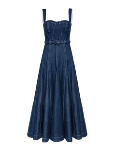 Denim Skirt Pattern, Demin Skirt Outfit, Outfit Rok, Chic Feminine Style, Long Denim Dress, Jeans Aesthetic, Autumn Dresses, Vestidos Jeans