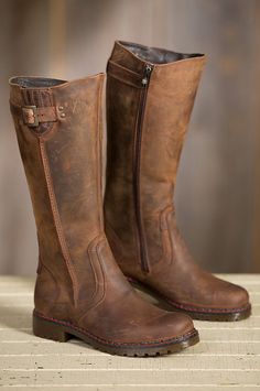 Zipper Heels, Mode Boho, Leather Boots Women, Boots Brown, Water Damage, Women Leather, Casual Boots, Brown Boots, Ugg Boots