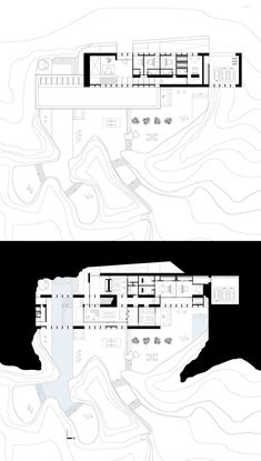 two diagrams showing the different sections of a building