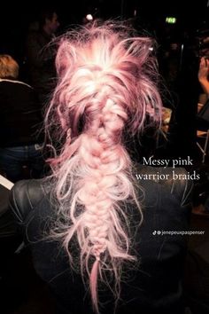 Warrior Braid, Dani California, Pastel Pink Hair, Messy Braids, Hair Chalk, Hair Arrange, Hair Crush, Hair Reference, Long Braids