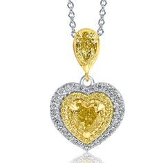 Excited to share the latest addition to my #etsy shop: 1.11Ct Pendant Heart Cut Natural Fancy yellow Diamond with Chain 16 Necklace Art Deco, Necklace Art, Pendant Heart, Art Deco Design