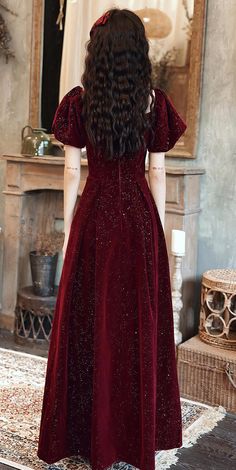 Wine Red Glitter Formal Gown (Stunning) Burgundy Party Dress For Winter, Elegant Red Midi Dress For Christmas, Burgundy Prom Season Dress, Burgundy Formal Dress For Christmas, Burgundy Holiday Dress For Banquet, Holiday Wedding Dress In Burgundy, Christmas Formal Burgundy Dress, Elegant Evening Dress With Glitter And Fitted Bodice, Elegant Glitter Evening Dress With Fitted Bodice