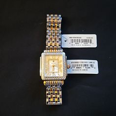 Stunning Nwt Michele Deco Two Tone Steel Diamond Bezelw/Mother Of Pearl Dial Rectangle Womens Watch. $1,900 Or Best Offer (Comes With Extenders For Larger Wrists) The Band Can Be Changed That's Why There Are Two Price Tags. Just To Clarify, The Watch Face And Strap Are Sold Together For $1,900.00. That Is $495.00 Discount. That Is A Great Price For A Brand New Michele Deco Watch. It's Currently Selling For $2,895 On Michele's Website Silver Stainless Steel Diamond Watch With Diamond Accents, Silver Diamond Accented Stainless Steel Watch, Luxury Silver Metal Watch, Silver Metal Watch With Diamond Hour Markers, Silver Metal Watches With Diamond Hour Markers, Silver Stainless Steel Watch With Diamond Accents, Silver Diamond Analog Watch, Silver Diamond Watch With Diamond Hour Markers For Evening, Designer Silver Evening Watch