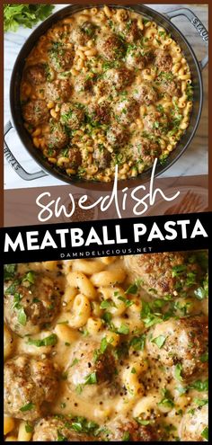 Get ready for your new favorite pasta dish! Tossed in cream sauce gravy, this Swedish meatball pasta recipe will blow your mind. So heavenly, so good! Your family will love this easy comfort food dinner! Saturday Dinners Families, Saturday Family Dinner Ideas, Cold Rainy Day Dinner Ideas, Meatball And Pasta Recipes, Pasta And Meatballs Recipes, Swedish Meatball Pasta Bake, Rainy Day Dinner Ideas, Rainy Day Dinner, Saturday Dinner Ideas