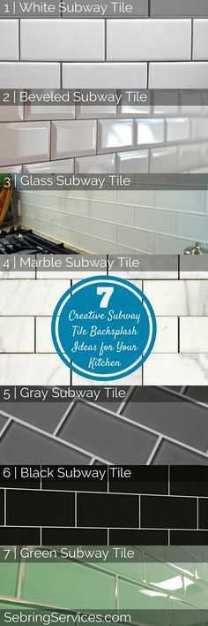 the different types of subway tiles are shown