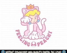 an image of a cartoon cat with a crown on it's head and the words feeling