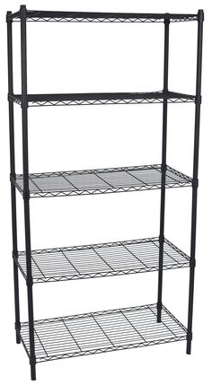 three tiered shelving unit with four shelves