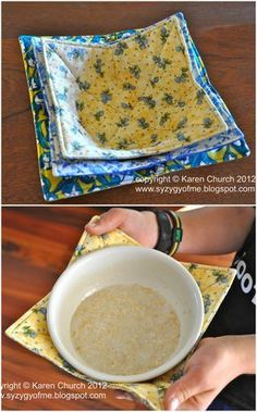 two pictures showing how to make an omelet in one bowl, and the other with